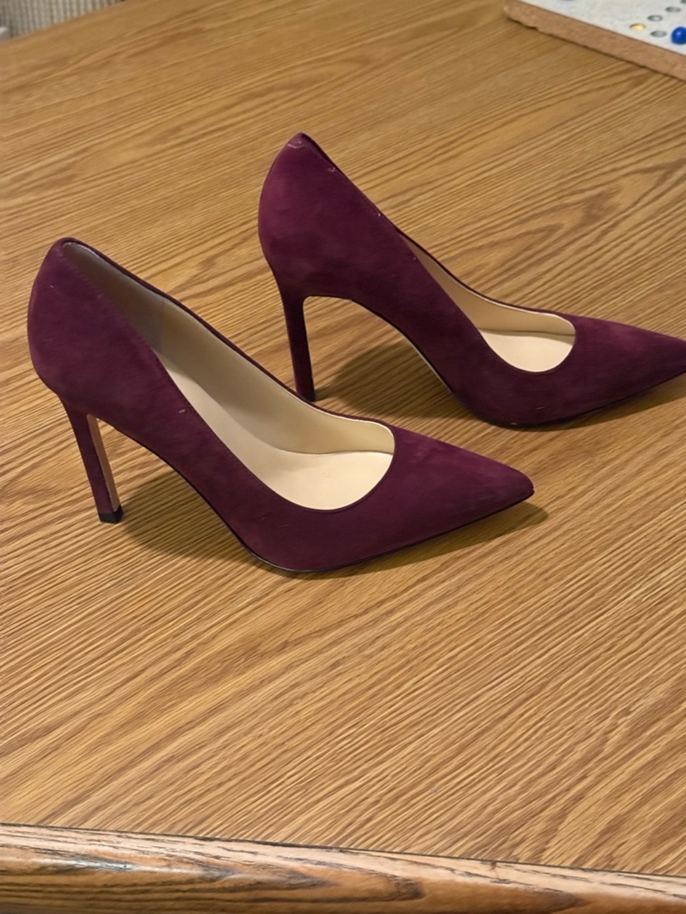 Ivanka Trump Plum Suede Pointed-Toe Stiletto Pumps